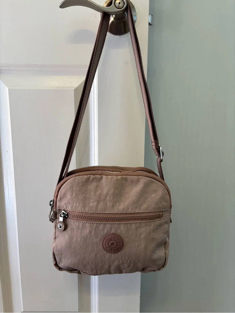 Kipling keefe crossbody rosey rose pink nylon